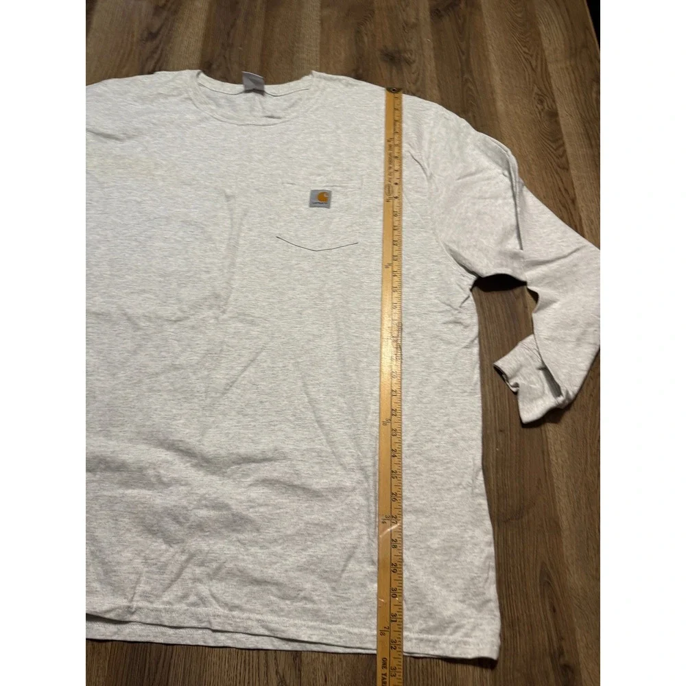 Carhartt Shirts Mens 2XL Gray Long Sleeve Pocket Crewneck Heavyweight